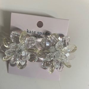 Kate spade large flower style clear earrings NWT